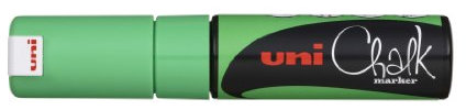 Uni-Ball pwe-8 K Kreidemarker, Breite Keilspitze, grün fluoreszierend (Pack von 6)