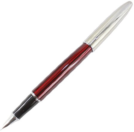 Gullor 095 Hidden Medium Nib Fountain Pen with Silver Cap - Red