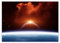 XXL Poster 100 x 70cm (S-820) futuristisches Bild im All mit einer aufgehenden Sonne Planeten Sternenhimmel Weltraum Erde Mond Horizont (Lieferung gerollt !)