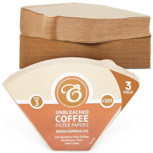 EDESIA ESPRESS - 300 filtres à café coniques en papier - non blanchis - taille 3/102