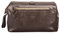 Maxwell Scott - Personalisierte Herren Luxus Leder Großer Kulturbeutel Dopp Kit mit Reißverschluss Öffnung - Handgefertigt aus italienischen Vollnarbenhäuten - The DunoL Dunkelbraun