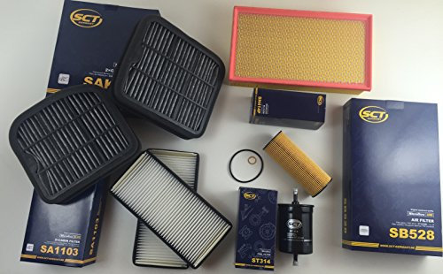 FILTER SET ÖLFILTER LUFTFILTER KRAFTSTOFFFILTER 2 x INNENRAUMFILTER 2 x AKTIVKOHLEFILTER SCT GERMANY W210 200 230 280 mit KLIMAAUTOMATIK