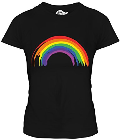 Candymix Gemalten Regenbogen Damen T Shirt, Größe Large, Farbe Schwarz