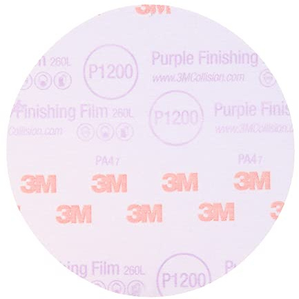 3M Hookit Schleifscheibe 30668, 15,2 cm, Körnung 1200+, 50 Stück, Klarlackschleifen, Lack-Finish, Fehlerentfernung, langlebig