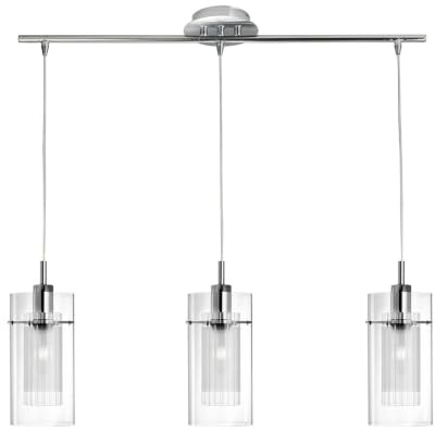Duo 1 3 Light Kitchen Island Pendant Shade Colour: Clear Glass