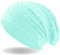 Damen Beanie Mütze | mit edler Strass Nieten Applikation | Mädchen Mütze | elastisches Slouch Long Beanie | leicht und weich (Mint)