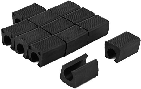 sourcing map 12pcs Patin Pied Chaise Tube Rond Embout Tube Pied Table Fauteuil Tampon Meuble Forme Rectangle en Plastique Antidérapant pour Meuble Jambe Dia: 11mm