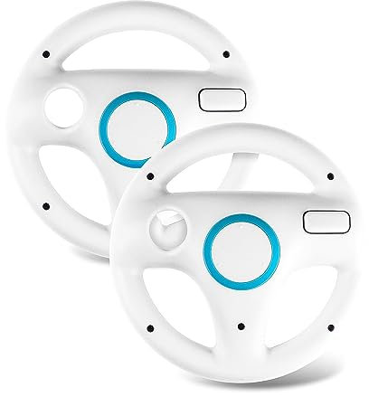 Beastron Volant de Course Mario Kart Compatible avec Nintendo Wii, 2 Ensembles de Couleurs Blanches
