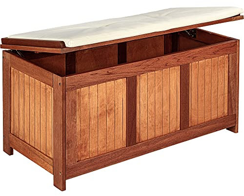 STILISTA Auflagenbox 113 x 52 x 58 cm, FSC®-zertifiziertes Shorea-Hartholz