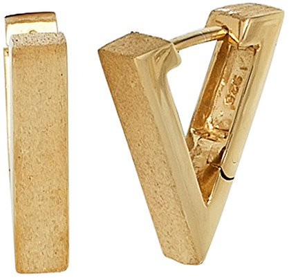 Jobo Damen Creolen eckig dreieckig spitz 925 Silber gold vergoldet eismatt Ohrringe