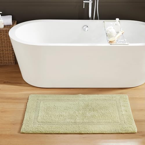 Better Trends 24 x 40 Luxury Bath Room Rug 100% Cotton Extra Soft Tufted Bath Mat Super Absorbent & Reversible Machine Washable for Bath Room Floor Decor Shower Tub Laundry Room Sage Lux Collection