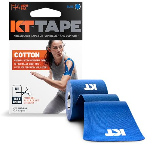 KT Tape Original Kinesiologie-Tape, Baumwolle, ungeschnitten, blau, 5 m