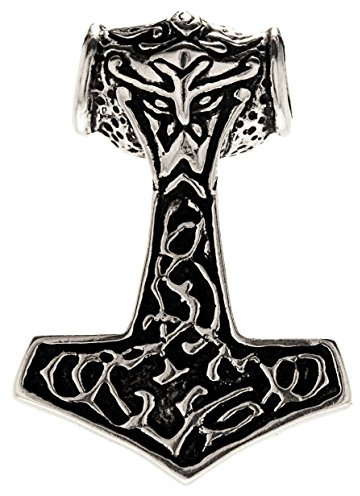 Kiss of Leather großer Thorshammer Anhänger aus 925 Sterling Silber Nr. 77