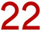 1peak Zahl 22 in rot, 30 cm großer Sticker aus Selbstklebender Klebefolie zum aufkleben, wetterfeste Klebezahl