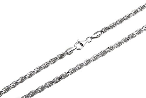 Kordelkette, Silberkette - 4,5mm Breite - Länge wählbar 38-100cm - 925 Silber