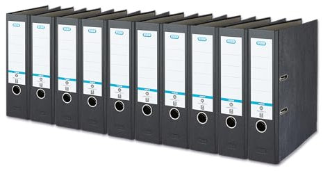 Elba Ordner A4, Smart Original Wolkenmarmor, 8 cm breit, schwarz, 10 Stück