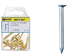 WOLFPACK LINEA PROFESIONAL - Punta Acero Cabeza Plana Zincada 1,50x15 mm. 100 unidades
