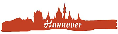 Samunshi® Wandsticker Hannover Skyline Wandtattoo viele Farben und Größen sofort lieferbar 190 x 47cm kupfermetalleffekt