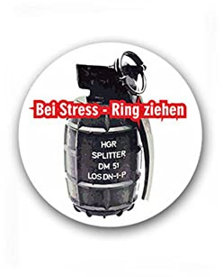 Aufkleber/Sticker Bei Stress Ring ziehen Handgranate Wurfwaffe 7x7cm A1816