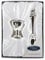 Figurines-Gifts UK - 6305NT - Cadeau Baptême - Set Coquetier et Cuillère Petit Ours - Métal Argenté