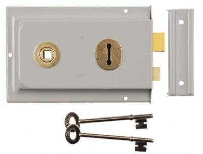 Excel Hardware Double Handed Rim Lock 6 x 4 - Grey
