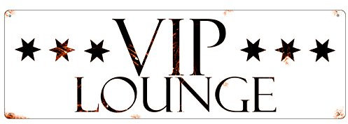 Interluxe METALLSCHILD Shabby Blechschild VIP LOUNGE Vintage Türschild Bar Club