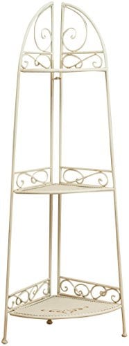 Biscottini Blumenständer weiss 110x28x40 cm | Badezimmer-regal solid metall | Pflanzenregal für Haus und Garten