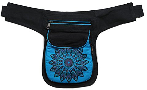 Kunst und Magie Bauchtasche Mandala-Print, Farbe:Schwarz/Blau