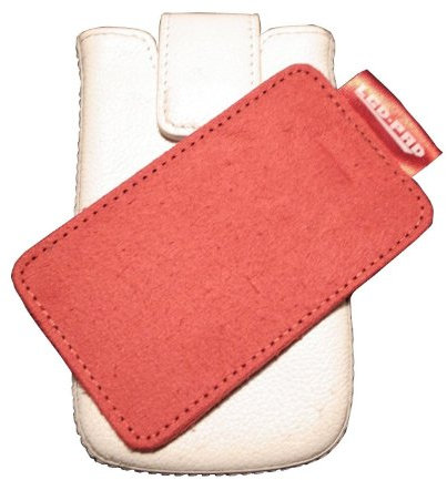 digiETUI Ledertasche für Apple iPhone/ 3G/4G/4S iPod Touch ( echtes Nappa-Leder, mit patentiertem LCD-Pad) weiß