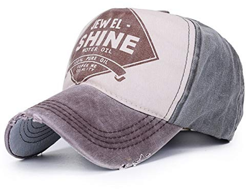 Trucker-Baseballmütze im Vintage-Look, verschlissene Kappe mit Themendruck Benzin/öl