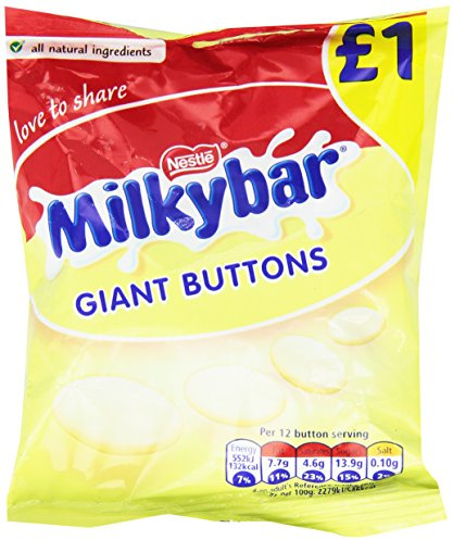 Milkybar White Chocolate Giant Buttons Sharing Pouch - Pack of 12 x 85G