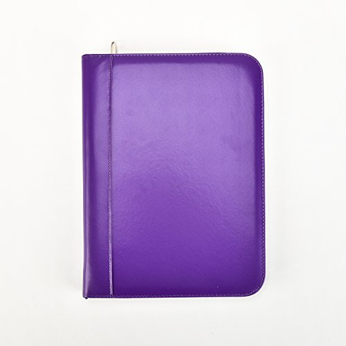 Arpan Konferenzmappe mit Taschenrechner und Stifthalter, mit Reißverschluss, DIN A4, Kunstleder, Geschenkidee für Kollegen, Violett