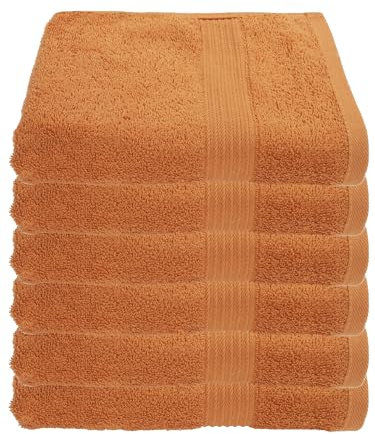 Julie Julsen 6er Pack Handtuch 23 Farben erhältlich weich und saugstark 500gsm Öko Tex 50 x 100 cm Karotte