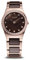 BERING Damen Quarz Uhr | Armbanduhr 26 mm roségoldenes Edelstahlgehäuse und braunes Zifferblatt | Edelstahlband mit Keramikelementen | 5 ATM | 32426-765