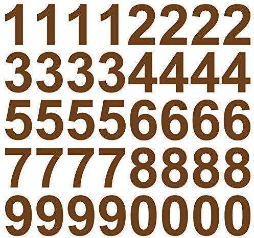 kleb-Drauf | 40 Zahlen, Höhe je 10 cm | Kupfer - matt | Wandtattoo Wandaufkleber Wandsticker Aufkleber Sticker | Wohnzimmer Schlafzimmer Kinderzimmer Küche Bad | Deko Wände Glas Fenster Tür Fliese