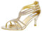 SheSole Ladies Heels Strappy Low Kitten Dress Prom Wedding Bride Sandals Gold Shoes UK Size 8