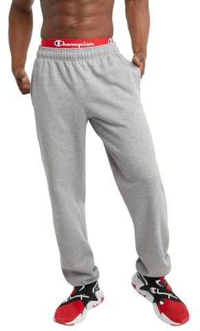 Champion Powerblend Pantaloni in Pile con Fondo Rilassato, Oxford Grigio, L Uomo