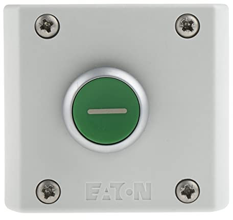 Eaton 216522 Drucktaster, 1 Schließer + 1 Öffner, Flach, grün, Aufbau