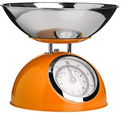 Premier Housewares 0807282 Bilancia da Cucina, 5 kg, con Ciotola in Acciaio Inox, Arancione