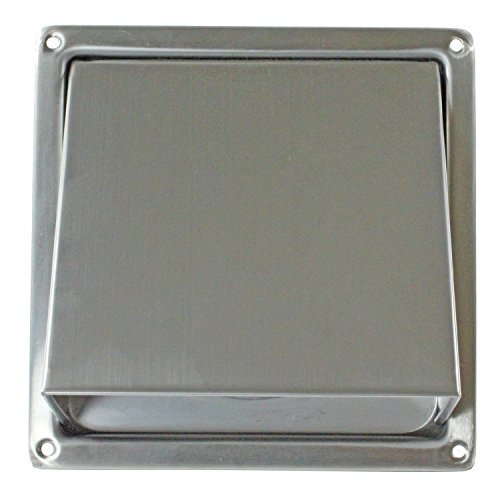 SPARES2GO Stainless Steel Cowled External Extractor Wall Vent Outlet with Cushioned Non Return Flap (100mm, 4)