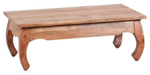 FineBuy Couchtisch Massiv-Holz 110 cm breit Wohnzimmer-Tisch Design dunkel-braun Landhaus-Stil Beistelltisch