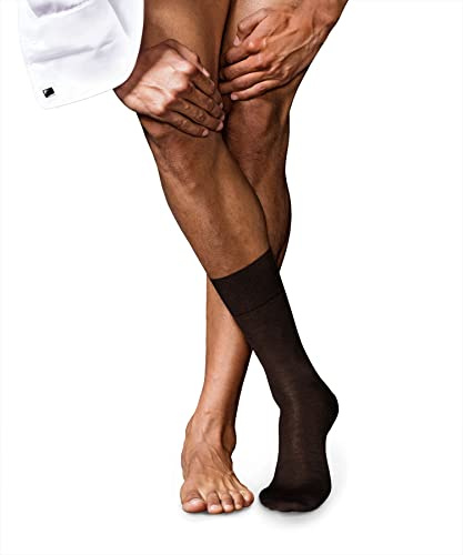FALKE Herren Socken No. 6 M So Wolle Seide einfarbig 1 Paar, Braun Brown 5930, 43-44