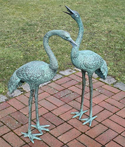 H. Packmor GmbH Bronzefigur Kranichpärchen Wasserspeier