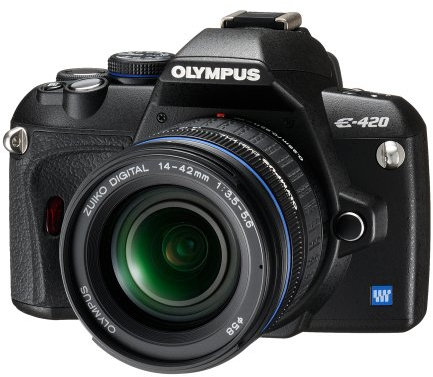 Olympus E-420 SLR-Digitalkamera (10 Megapixel, LifeView) Kit inkl. 14-42mm & 40-150mm Objektive