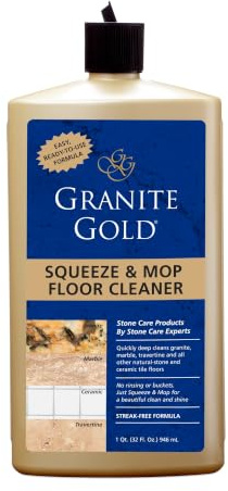 Granite Gold Squeeze and Mop Floor Cleaner For Granite, Marble, And Other Natural Stone Or Ceramic Tile Surfaces, 32 Fl Oz