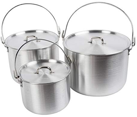 AceCamp® Camping Topf für Gaskocher aus Aluminium mit Henkel und Deckel [Diverse] - Camping Töpfe für Gaskocher, Grills und Feuer - Camping Topfset Campingtopf - Camping Kochtopf (4,8,12 Liter)