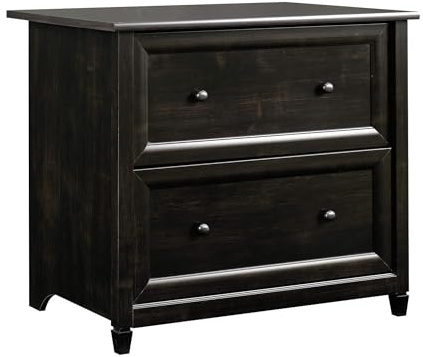 Sauder Edge Water 2 Drawer Lateral Filing Cabinet, Office File Cabinet, in Estate Black finish