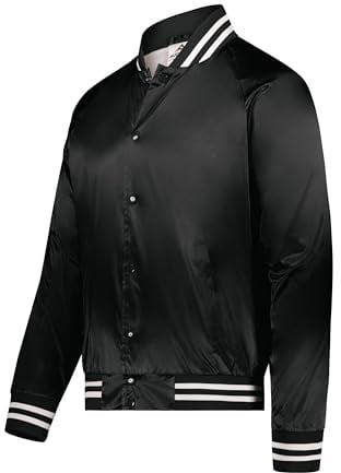 Augusta Sportswear män, unisex Augusta Satin Baseball Jacket/Striped Trim Jacka