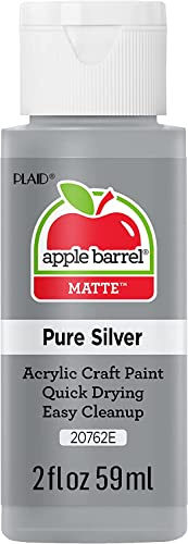 Plaid JA20762 Acrylic Paint, Pure Silver, 2oz