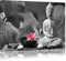 Pixxprint Buddha mit Seerose B&W, Größe: 100x70cm, Leinwandbild, fertig gespannt, Wandbild, Dekoration, Kunstdruck, kein Poster